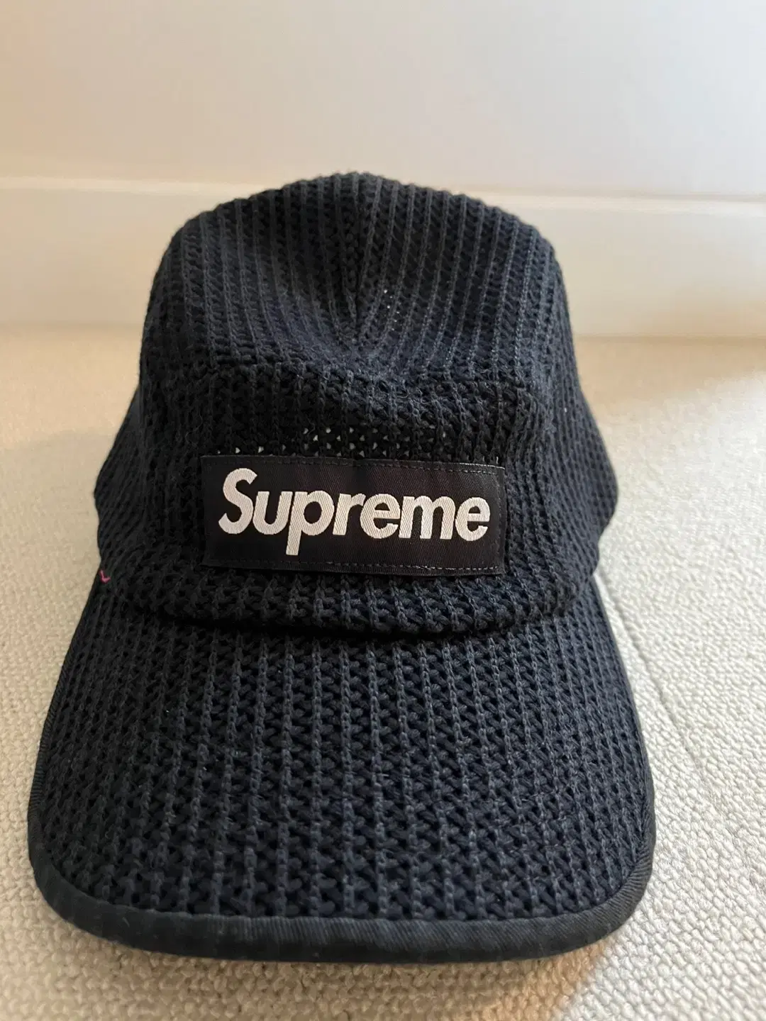 슈프림 스트링 캠프캡 블랙 / supreme string camp cap